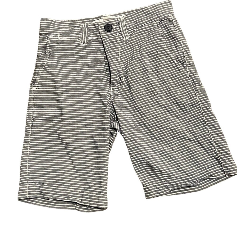 Paperdenim&cloth Chino Shorts Kids Size 8 Navy Blue Excellent Striped Cotton
